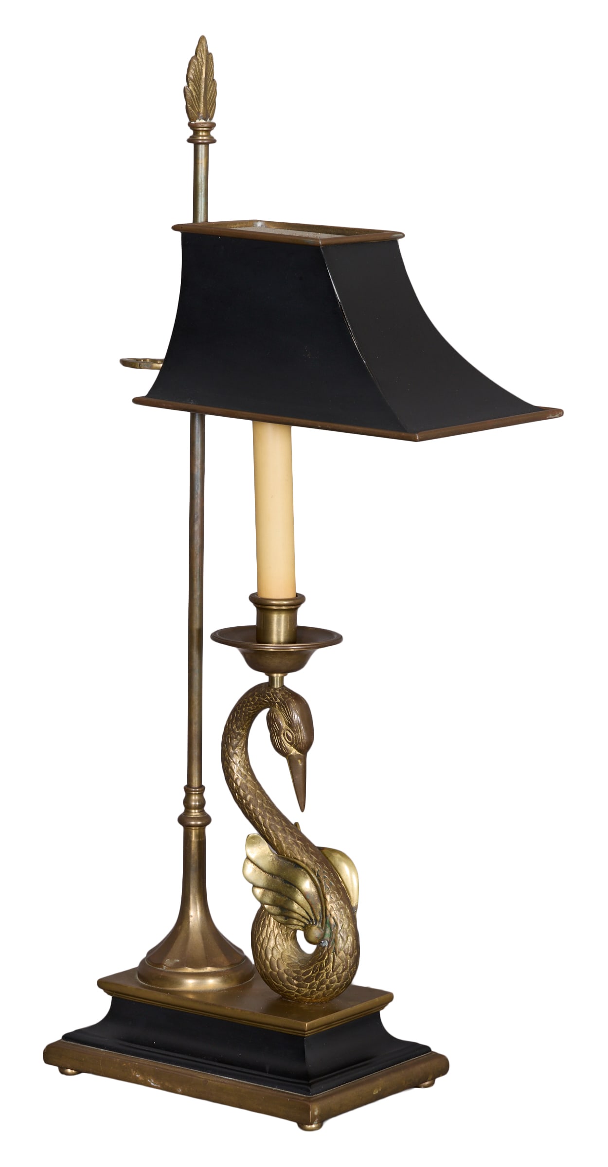 Chapman Brass Swan Table Lamp, 20th c., H.- 26 in., W.- 5 1/2 in., D.- 8 3/4 in. (1 of 3)