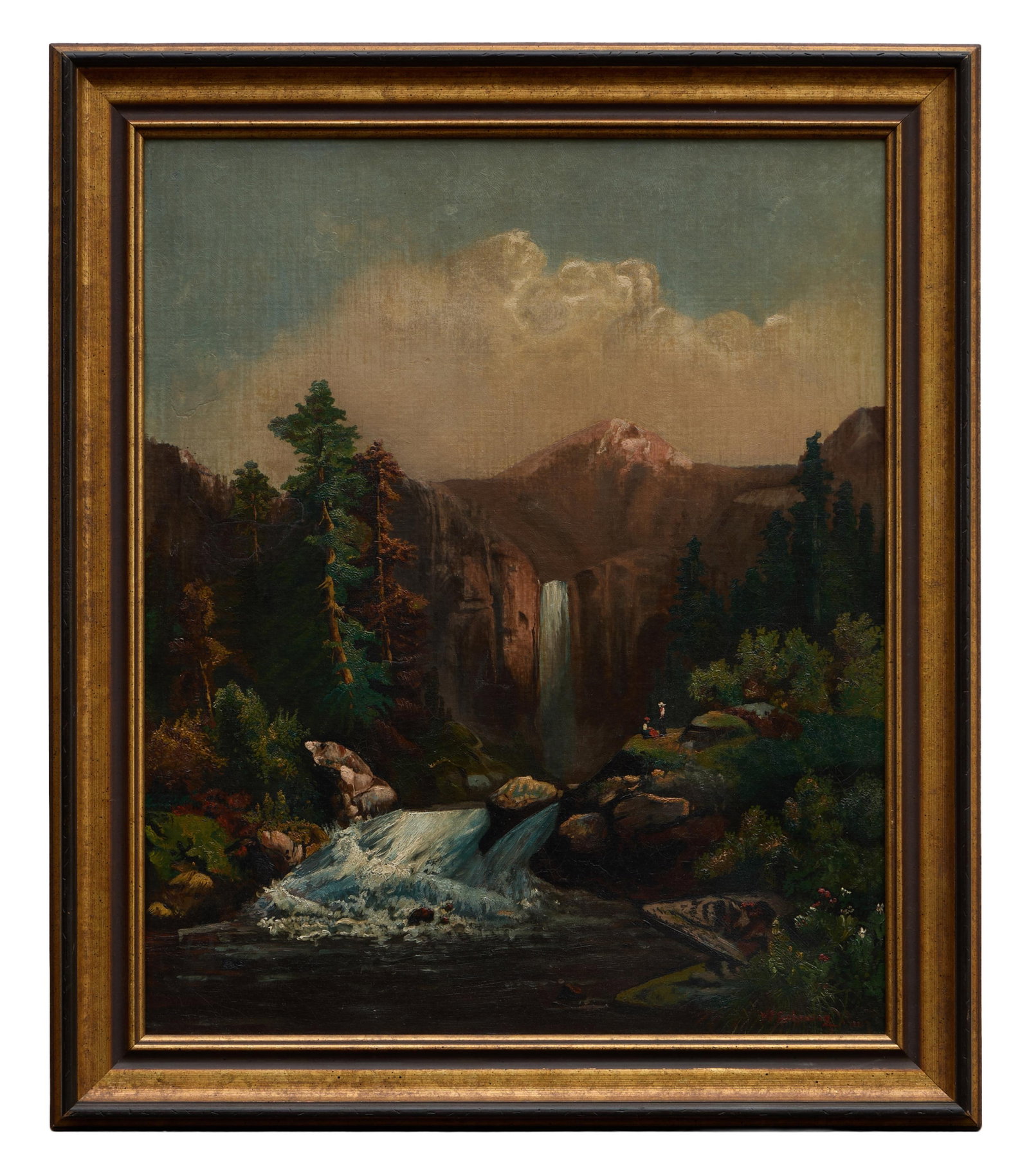 W. F. Schueing/Schuring (German/American, 19th Century), "Alpine Landscape," 1881, H.- 24 1/2 in., (1 of 5)