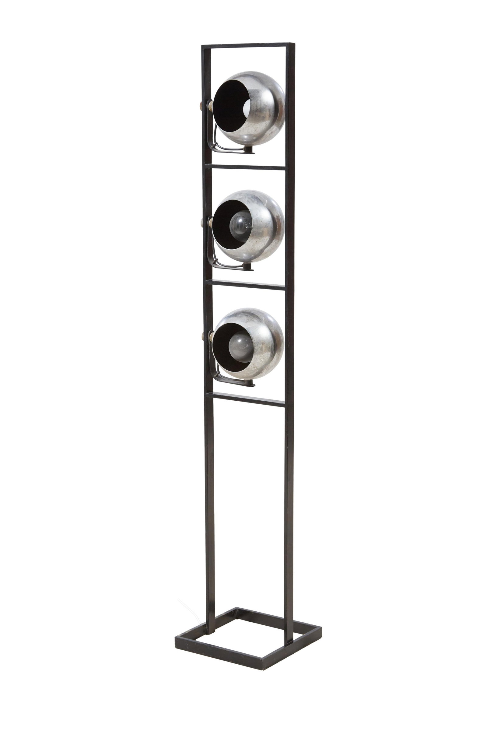 Mid Century Modern Chrome Three Light Floor Lamp, 20th c., H.- 60 in., W.- 10 7/8 in., D.- 10 7/8 (1 of 1)
