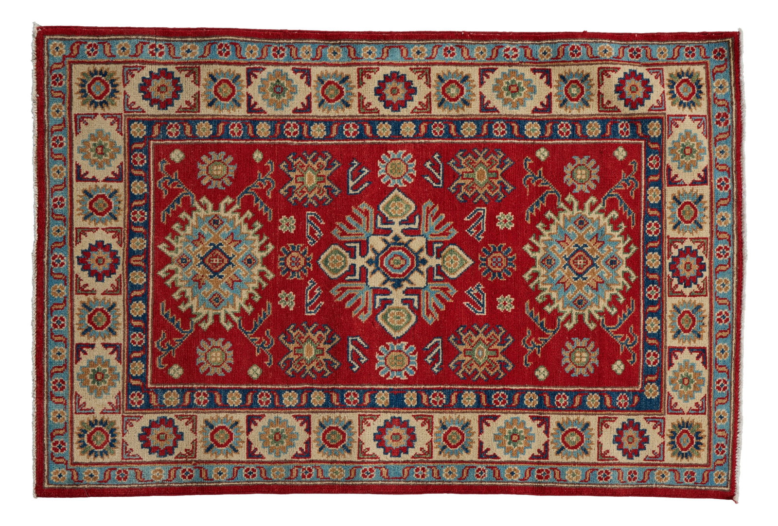 Uzbek Kazak Carpet, 3' 2 x 4' 10.: Uzbek Kazak Carpet, 3' 2 x 4' 10.