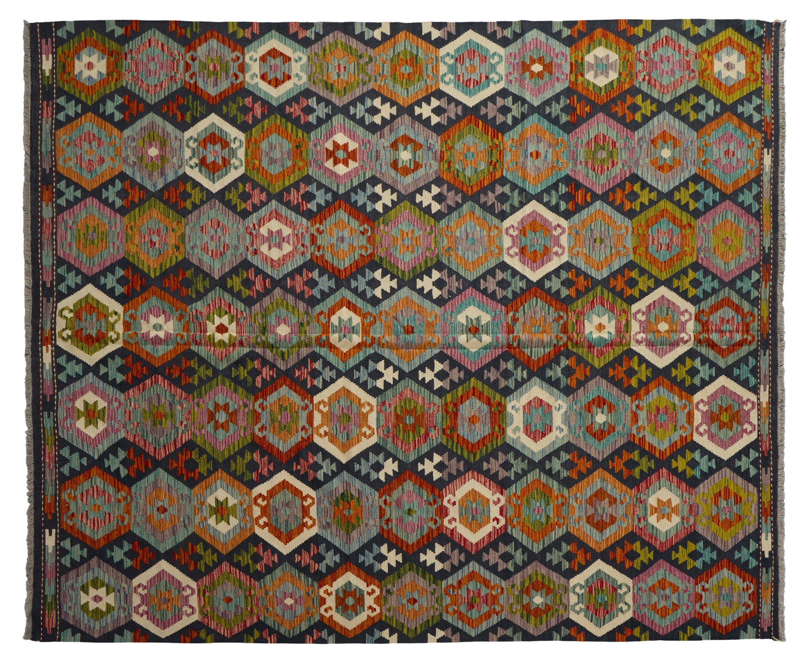 Turkish Kilim Carpet, 8' 4 x 9' 10.: Turkish Kilim Carpet, 8' 4 x 9' 10.
