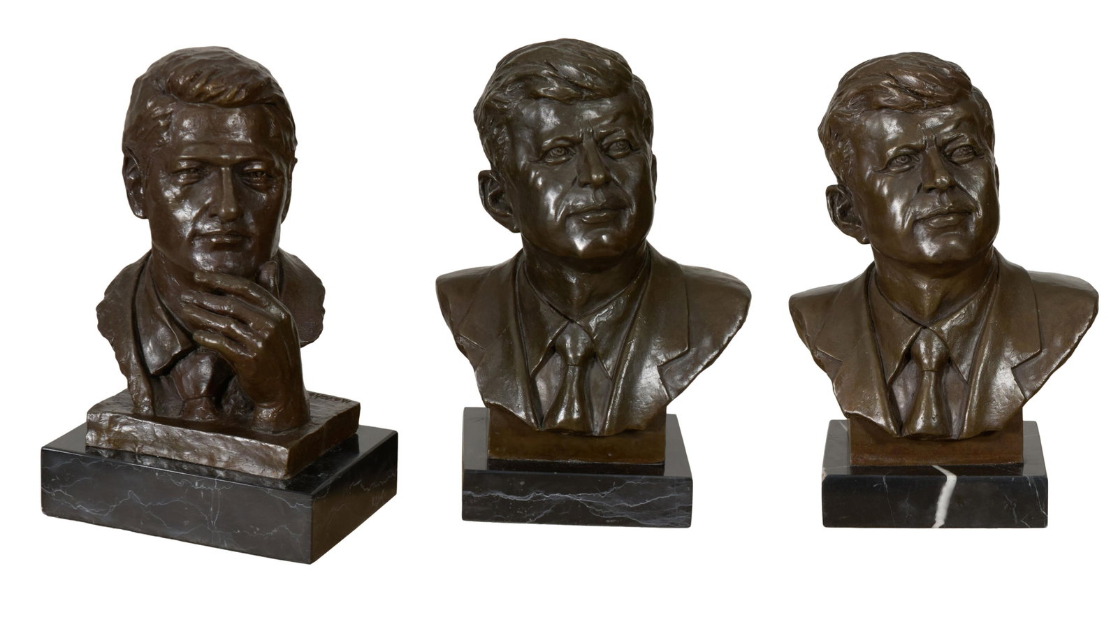 J. Mavchi (Continental, 20th/21st Century) "Three Presidential Busts,", Kennedys Overall- H.- 10 1/2 (1 of 10)