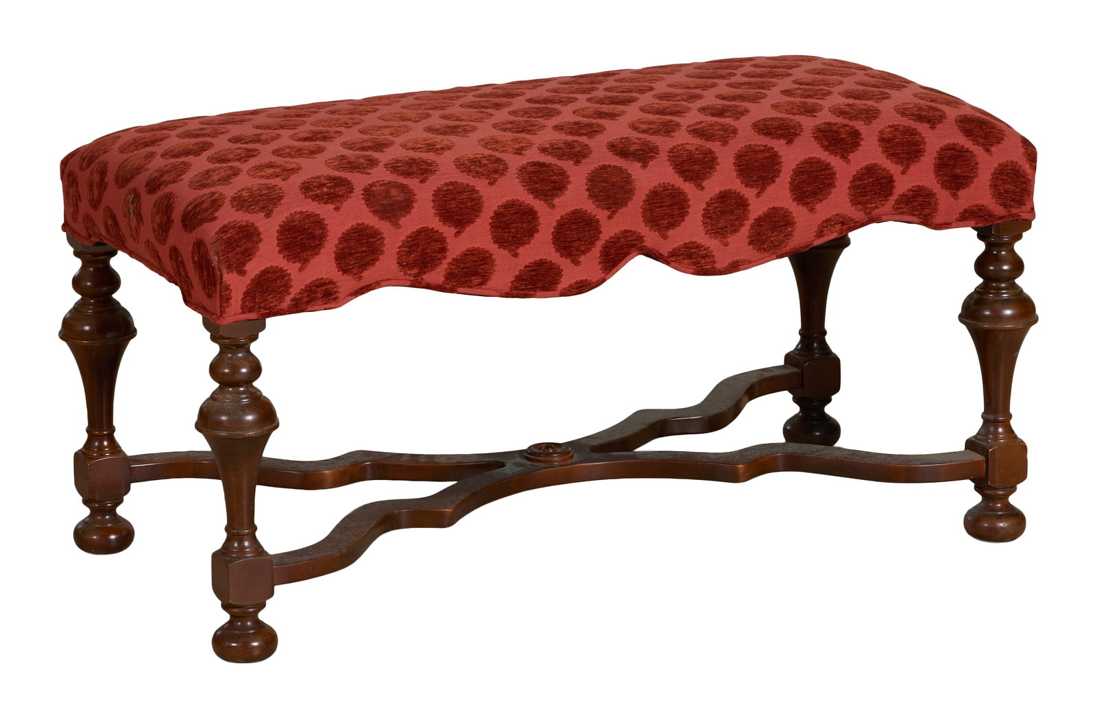 Italian Style Upholstered Ottoman, late 20th c., H.- 19 1/2 in., W.- 40 in., D.- 19 1/2 in. (1 of 1)