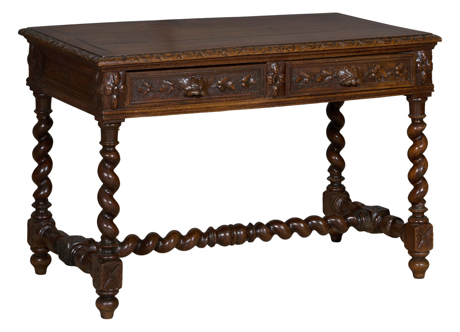 French Henri II Style Writing Desk, late 19th c., H.- 29 in., W.- 44 3/4 in., D.- 24 1/2 in. (1 of 2)