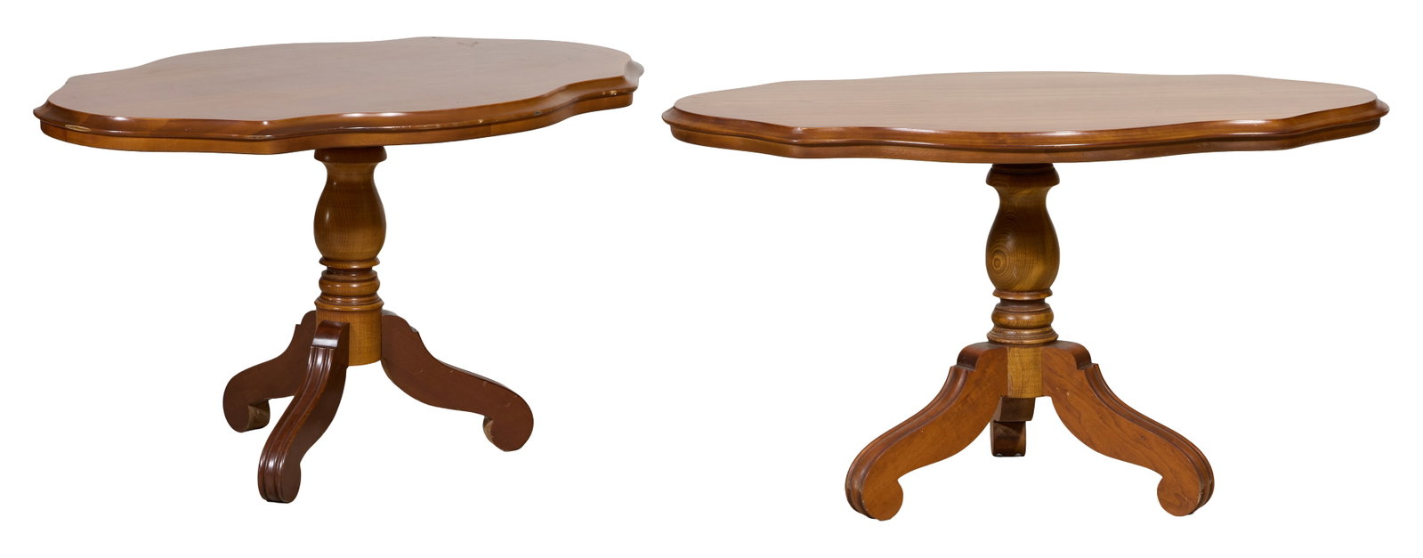 Pair of French Louis Philippe Cherry Low Tables, late 20th c., Each- H.- 23 in., W.- 41 in., D.- 25 (1 of 1)
