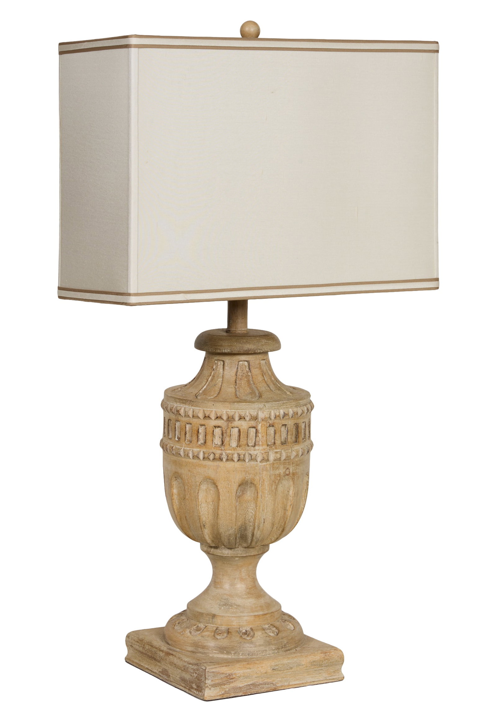 Neoclassical Carved Pine Lamp, 20th c., Without Shade- H.- 31 in., W.- 7 3/4 in, D.- 7 3/4 in. (1 of 2)