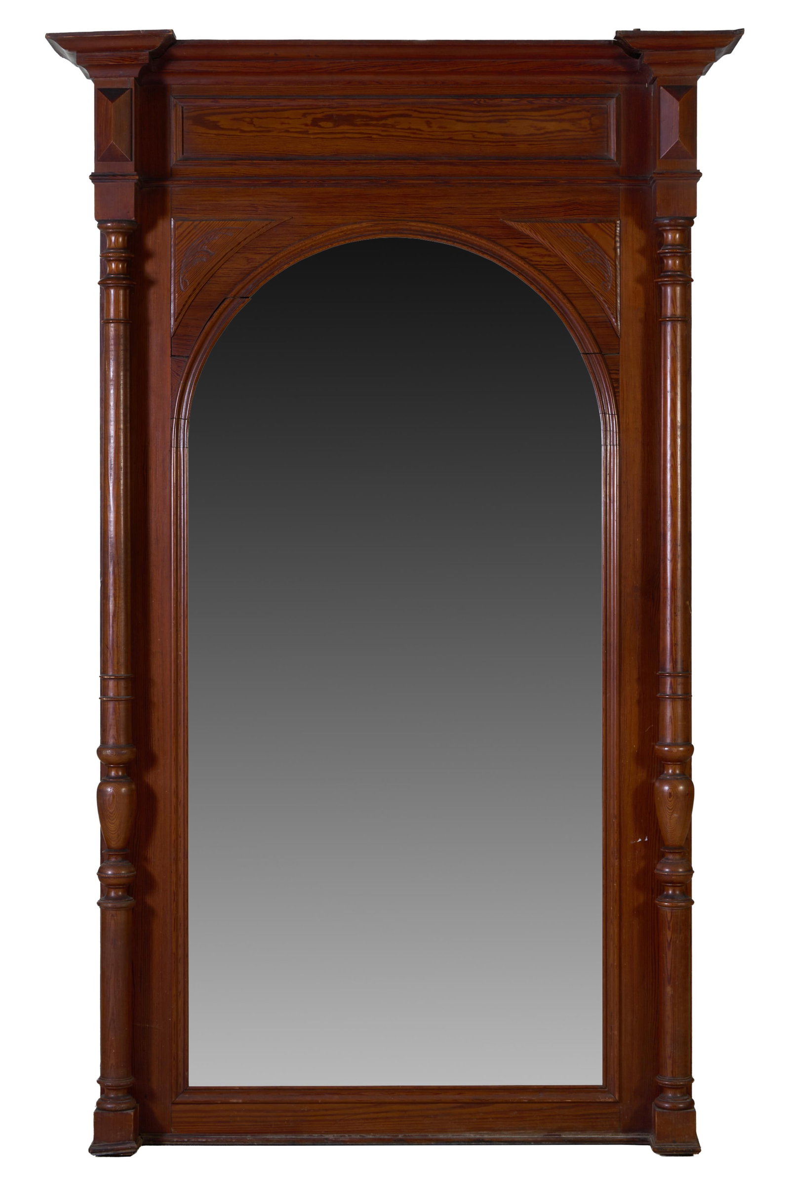 French Henri II Style Walnut Overmantel Mirror, late 19th c., H.- 72 in., W.- 45 in. (1 of 1)