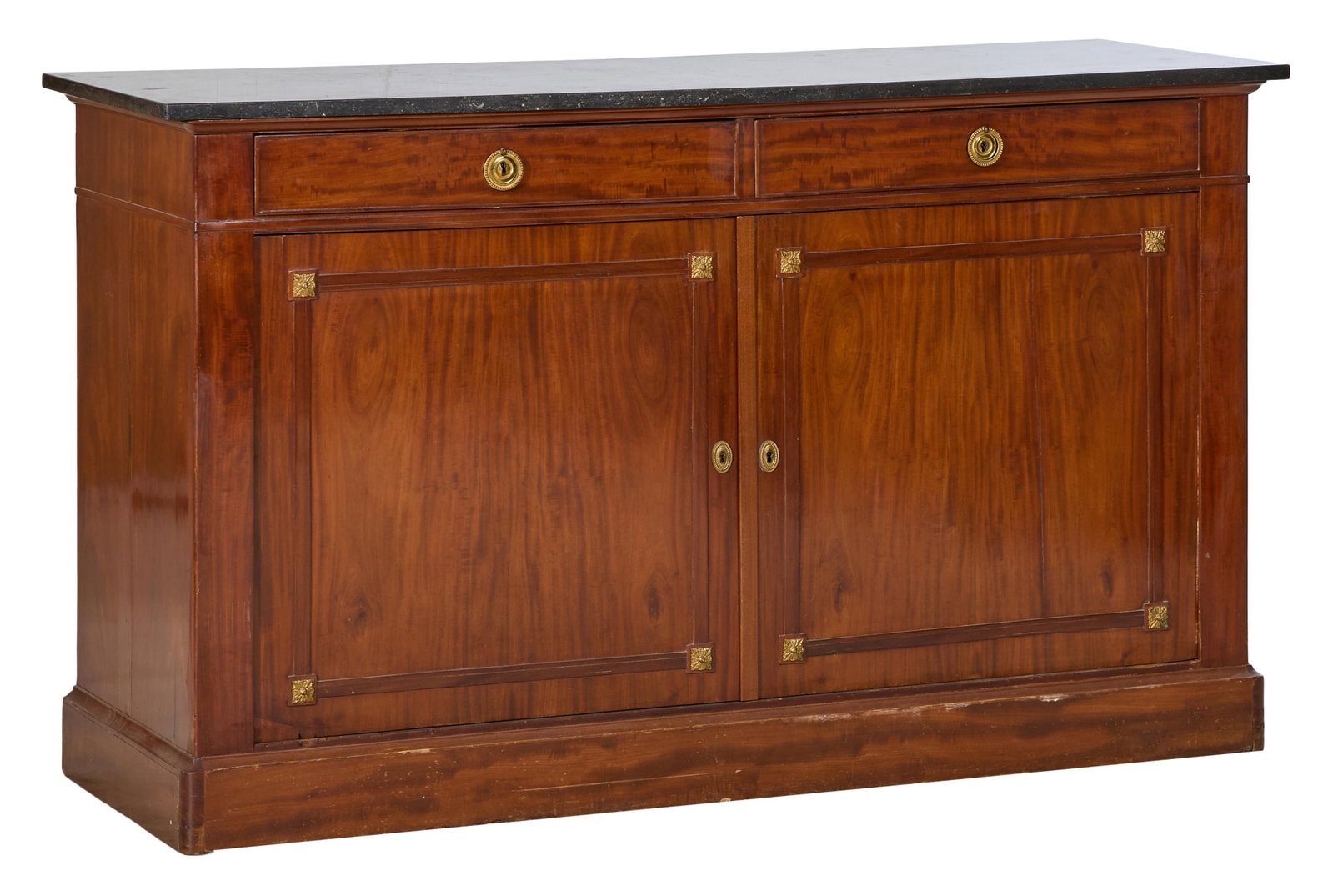 French Louis XVI Style Marble Top Walnut Sideboard, mid 19th c., H.- 38 1/2 in., W.- 64 3/4 in., D.- (1 of 20)