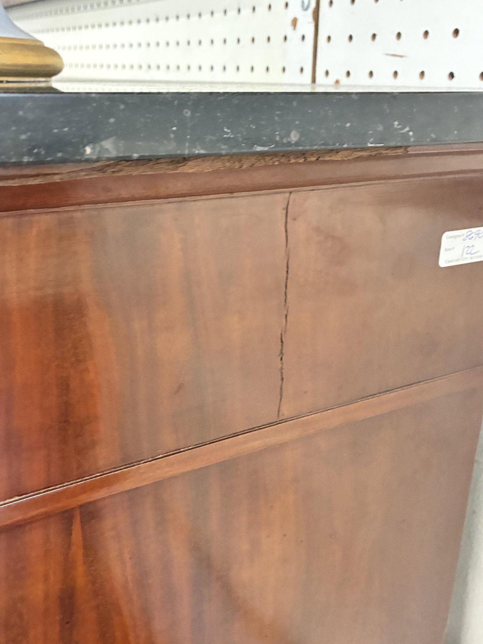 French Louis XVI Style Marble Top Walnut Sideboard, mid 19th c., H.- 38 1/2 in., W.- 64 3/4 in., D.- - 7