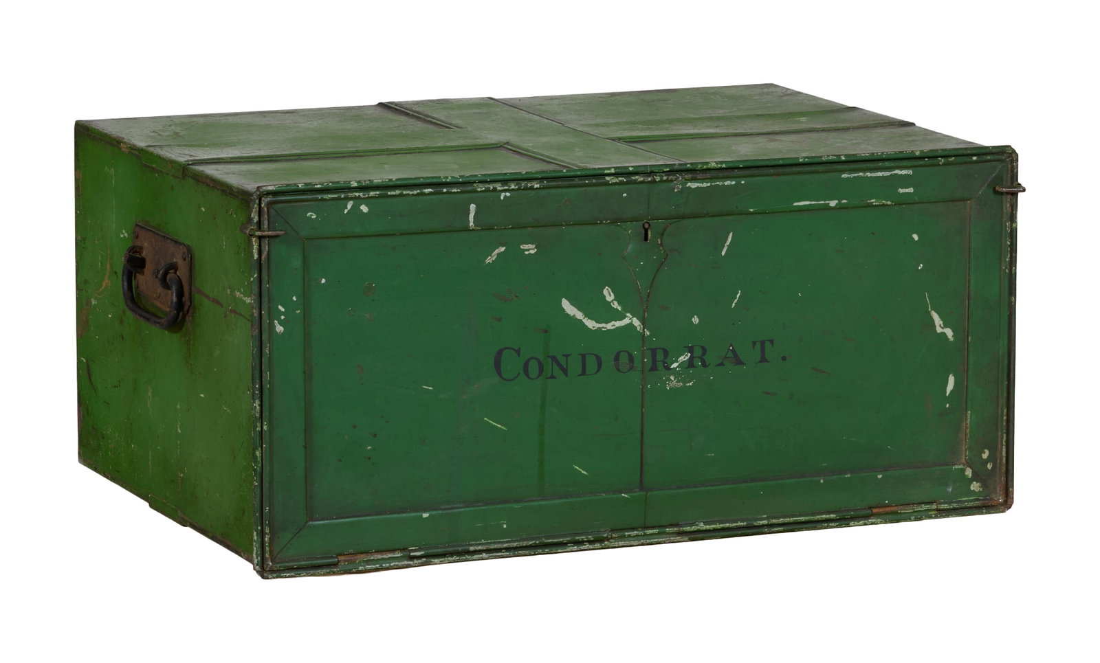 Scottish Vert Polychromed Tin Deed Box, Callam & Co., Edinburgh, 19th c., H.- 10 3/4 in., W. - 24 (1 of 3)