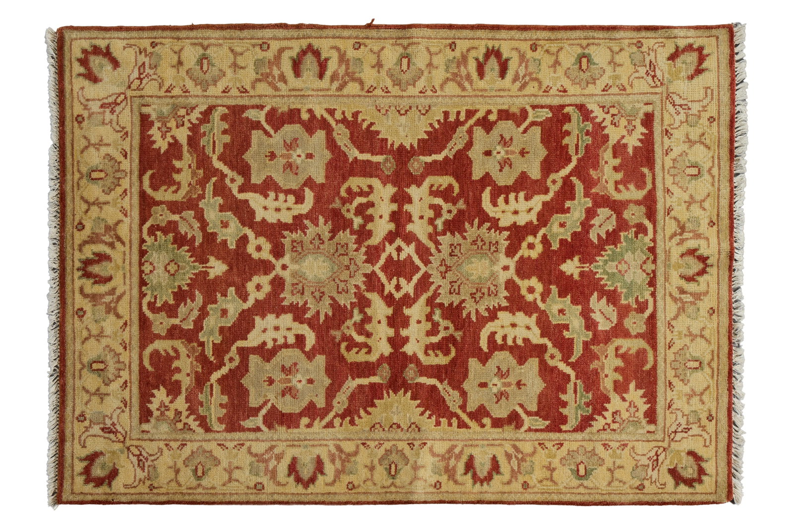 Turkish Angora Oushak Carpet, 4' 3 x 6'.: Turkish Angora Oushak Carpet, 4' 3 x 6'.