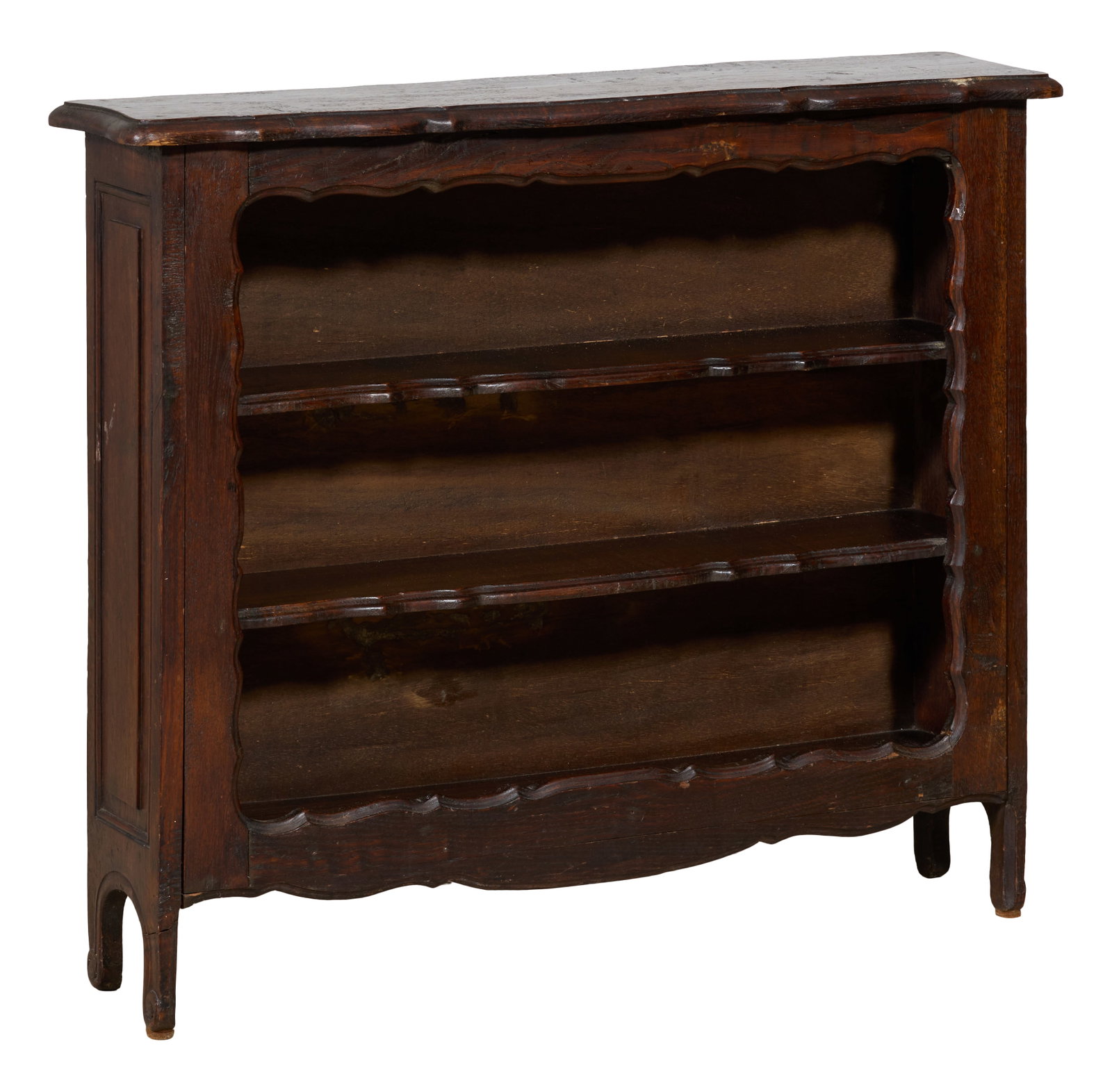 Petite French Louis XV Style Walnut Bookcase, mid 20th c., H.- 30 in., W.- 35 1/4 in., D.- 8 1/2 in. (1 of 1)