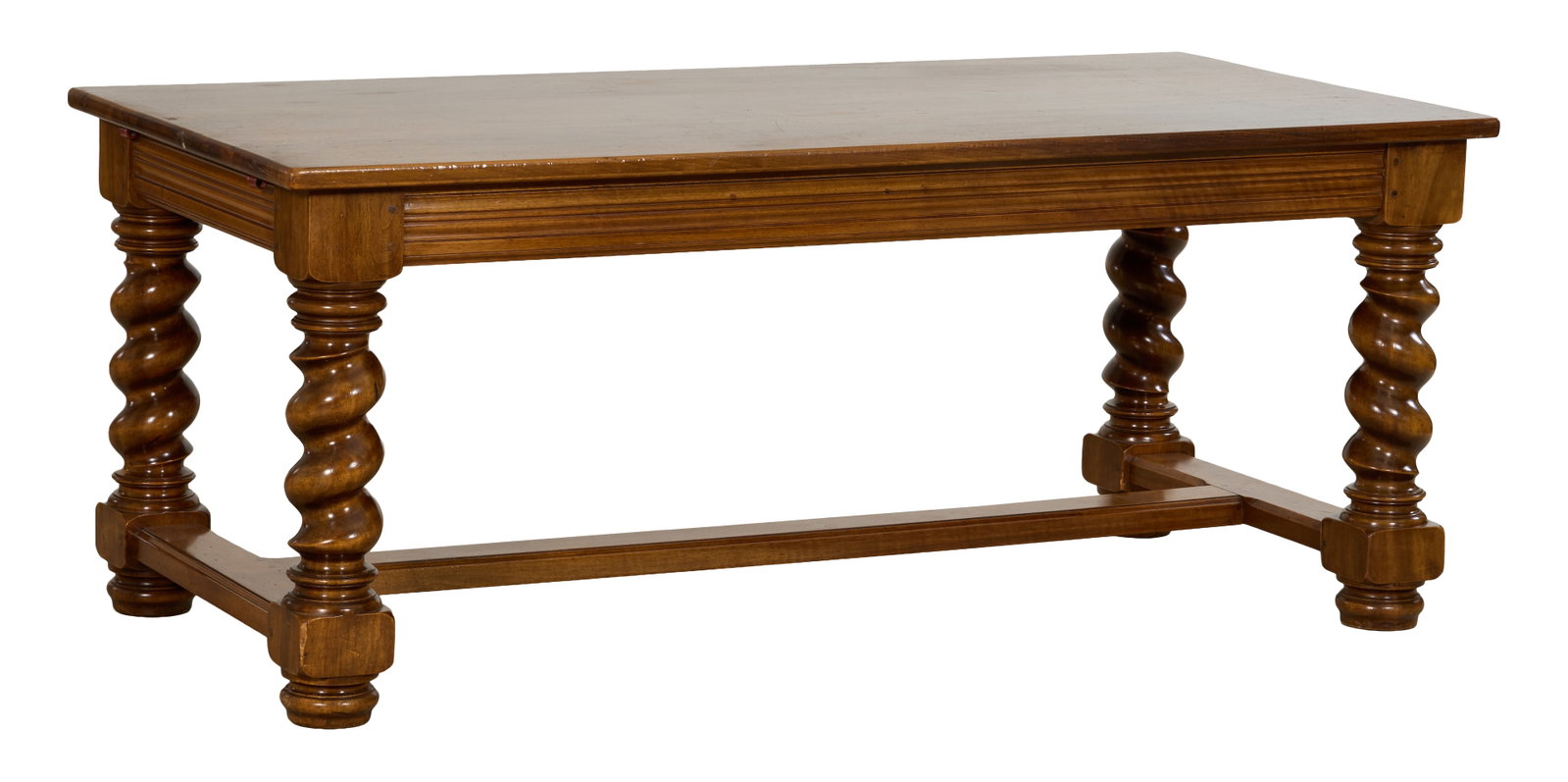 French Louis XIII Style Library Table, late 20th c., H.- 29 5/8 in., W.- 35 1/2 in., D.- 72 1/2 in. (1 of 1)