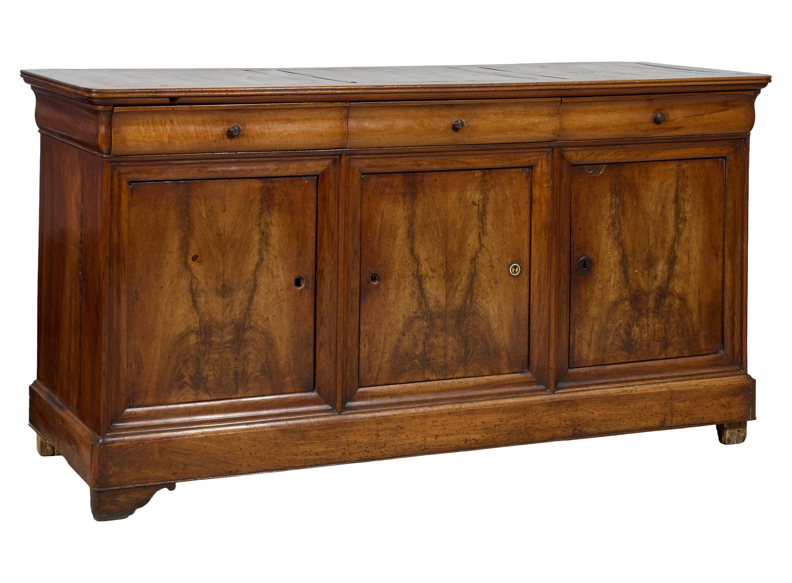 French Louis Philippe Figured Walnut Sideboard, mid 19th c., H.- 41 5/8 in., W.- 79 5/8 in., D.- 27 (1 of 1)