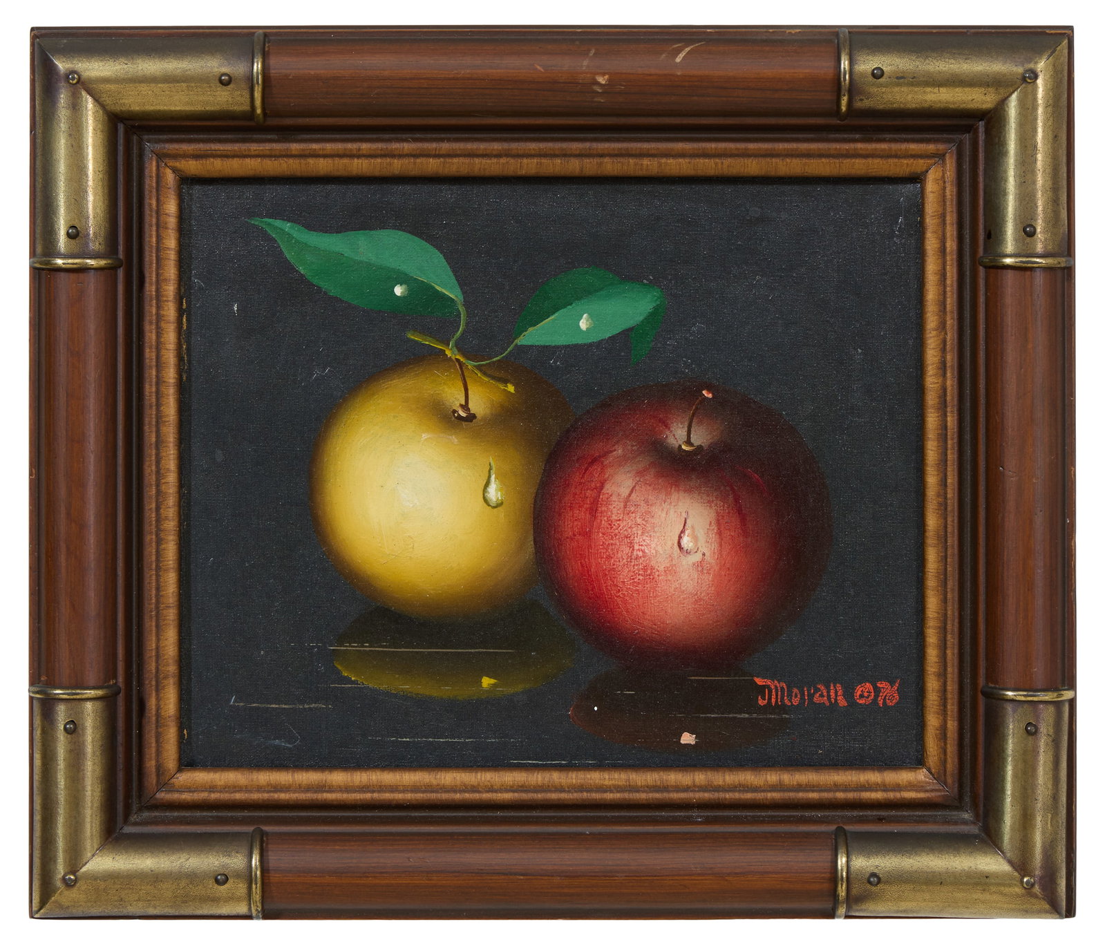 Joe Moran (American/Mississippi, 1919-1999), "Still Life with Apples," 1976, H.- 8 in., W.- 10 in., (1 of 4)