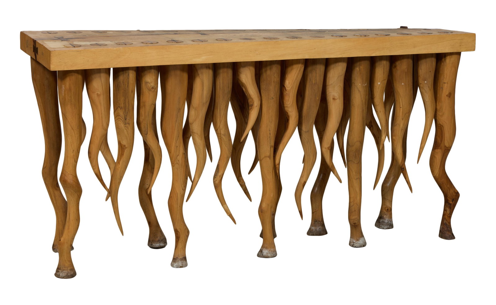 Gareth Neal Style "Capillary" Console Table, late 20th c., H.- 35 1/2 in., W.- 70 1/2 in., D.- 19 (1 of 2)