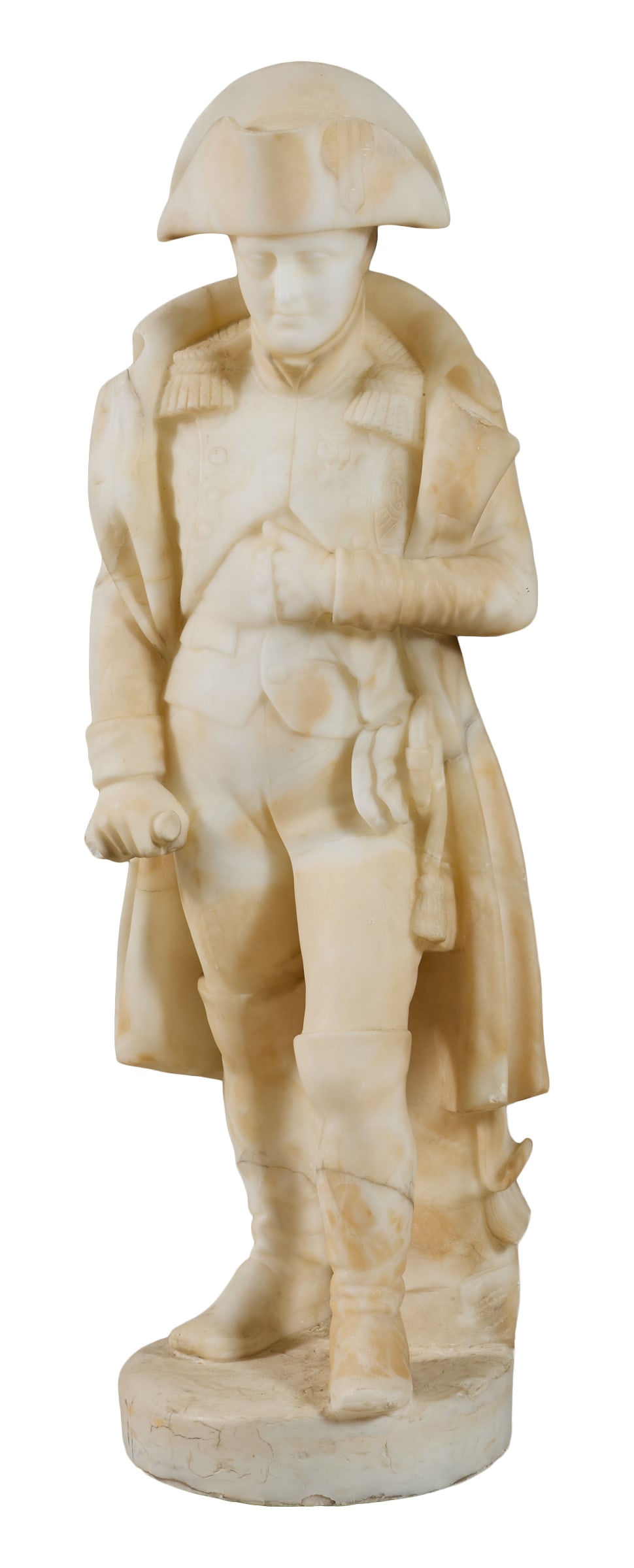 French Alabaster Carved Sculpture of Napoleon, late 19th/20th c., Overall- H.- 29 1/2 in., W.- 10 (1 of 3)