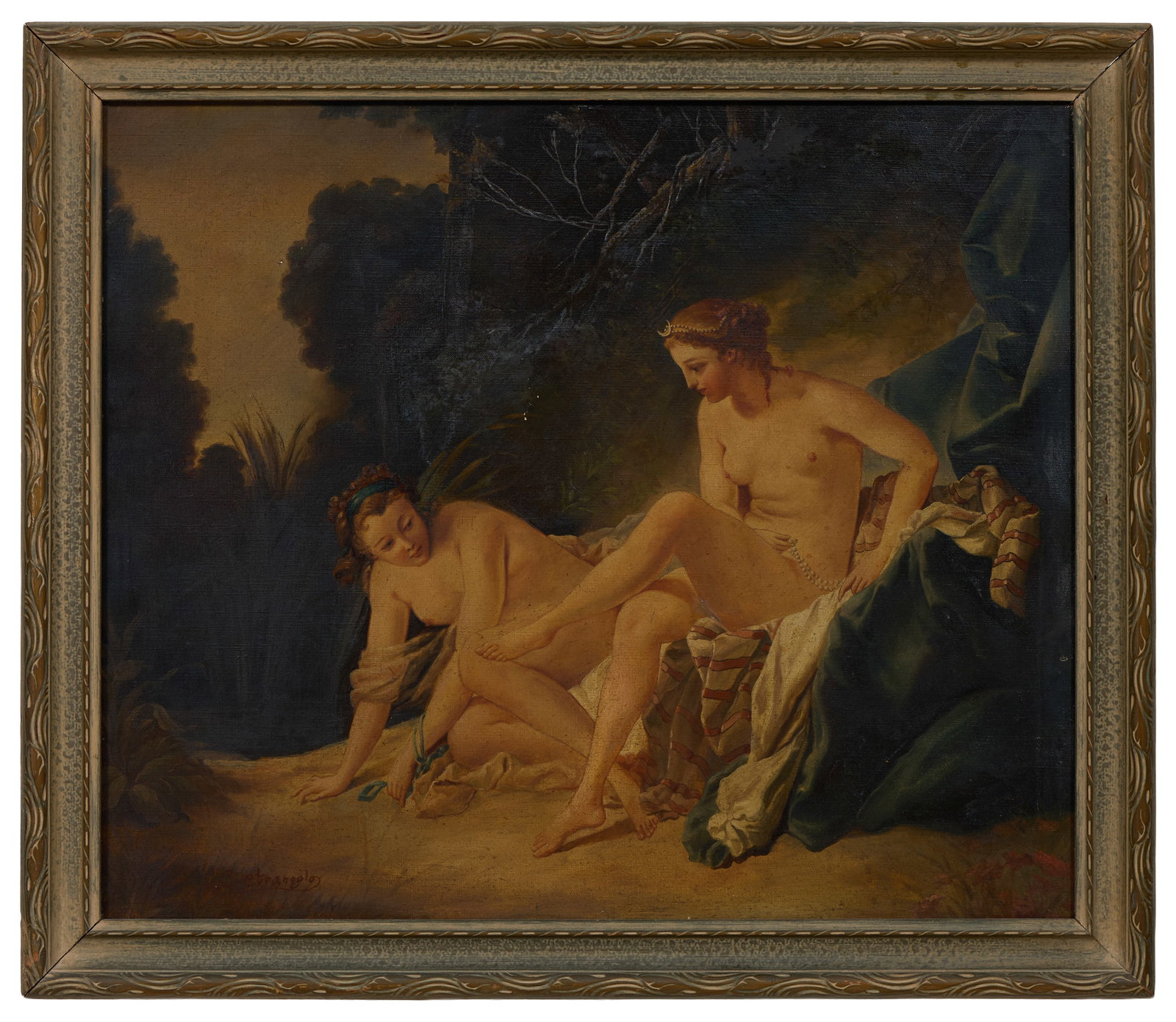 After Francois Boucher (French, 1703-1770), "Diana Leaving the Bath," 19th c., H.- 22 in., W.- 26 (1 of 4)
