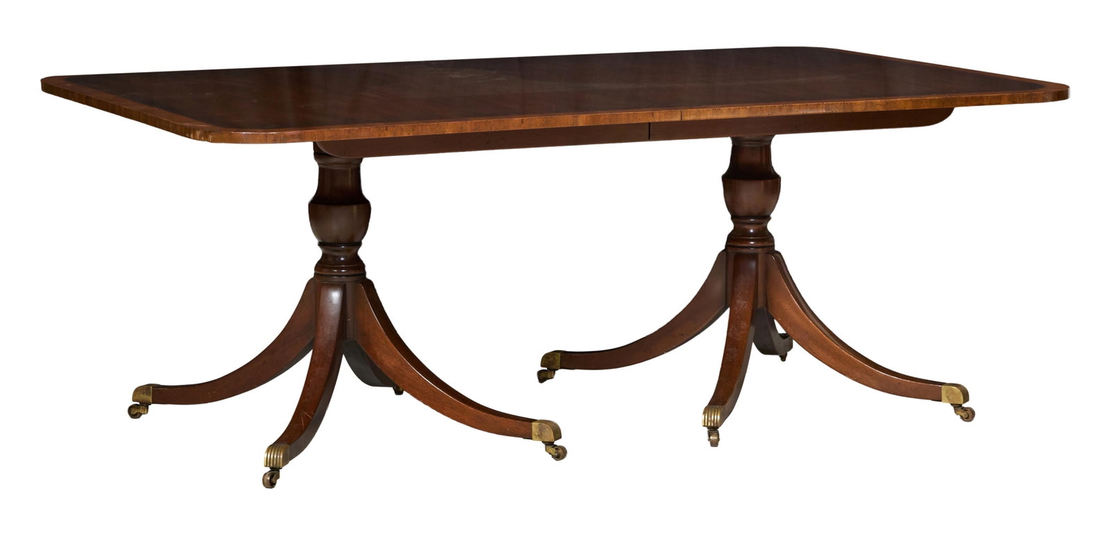 Kittinger Inlaid Mahogany Extension Dining Table, 20th c., H.- 29 1/2 in., W.- 48 in., L.- 78 1/4 (1 of 13)