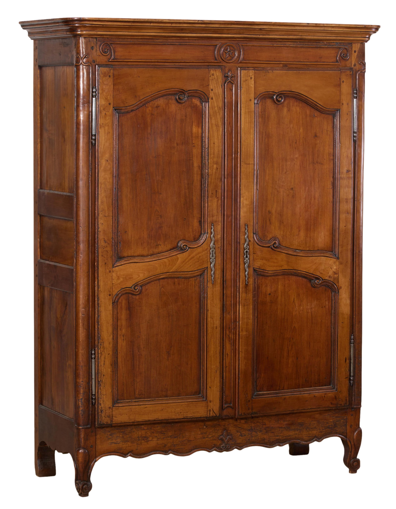 French Louis XV Style Walnut Armoire, 19th c., H.- 79 1/4 in., W. 54 in., D.- 22 1/2 in. (1 of 9)