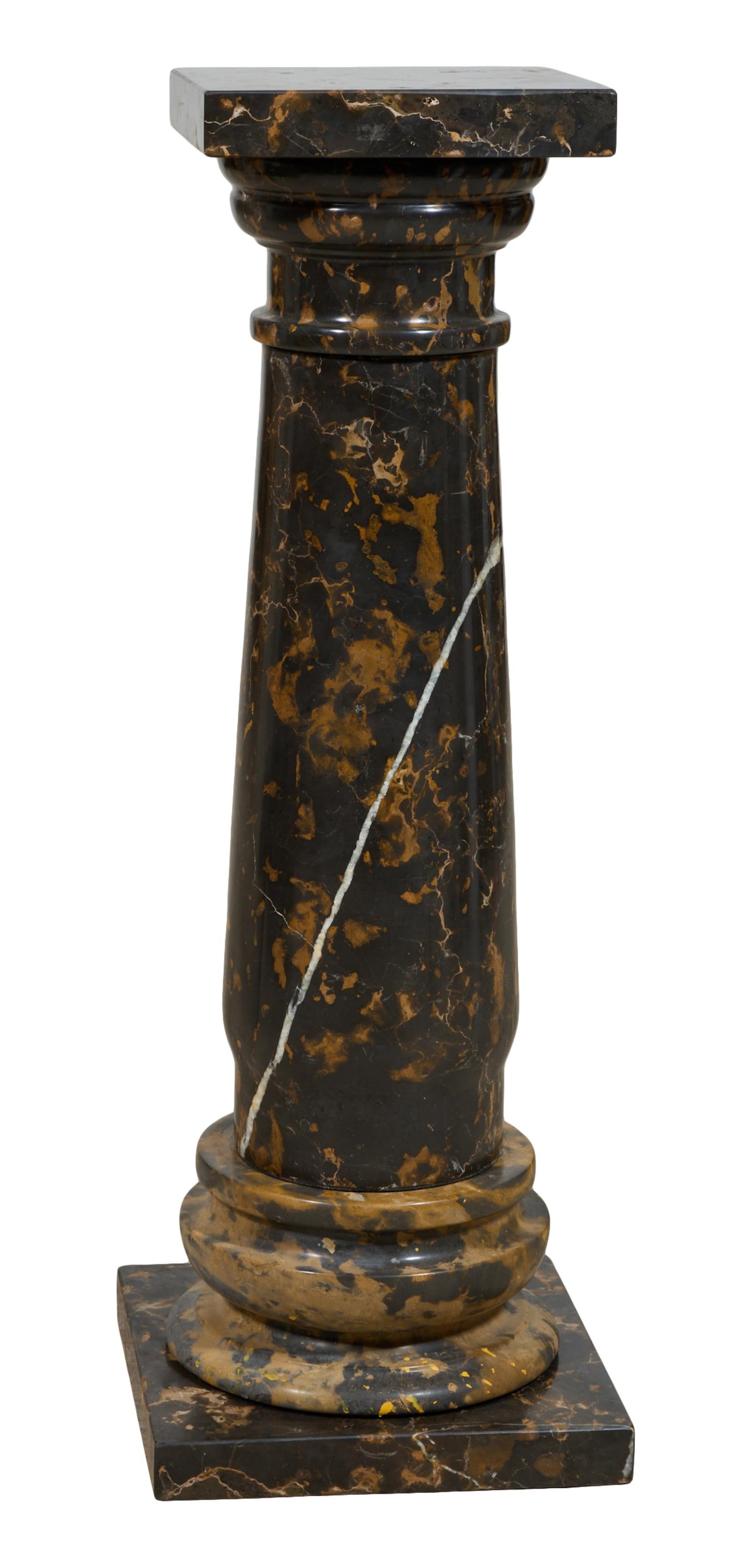 Continental Chocolate and Tan Marble Pedestal, late 19th/early 20th c., H.- 42 3/4 in., W.- 15 1/8 (1 of 1)