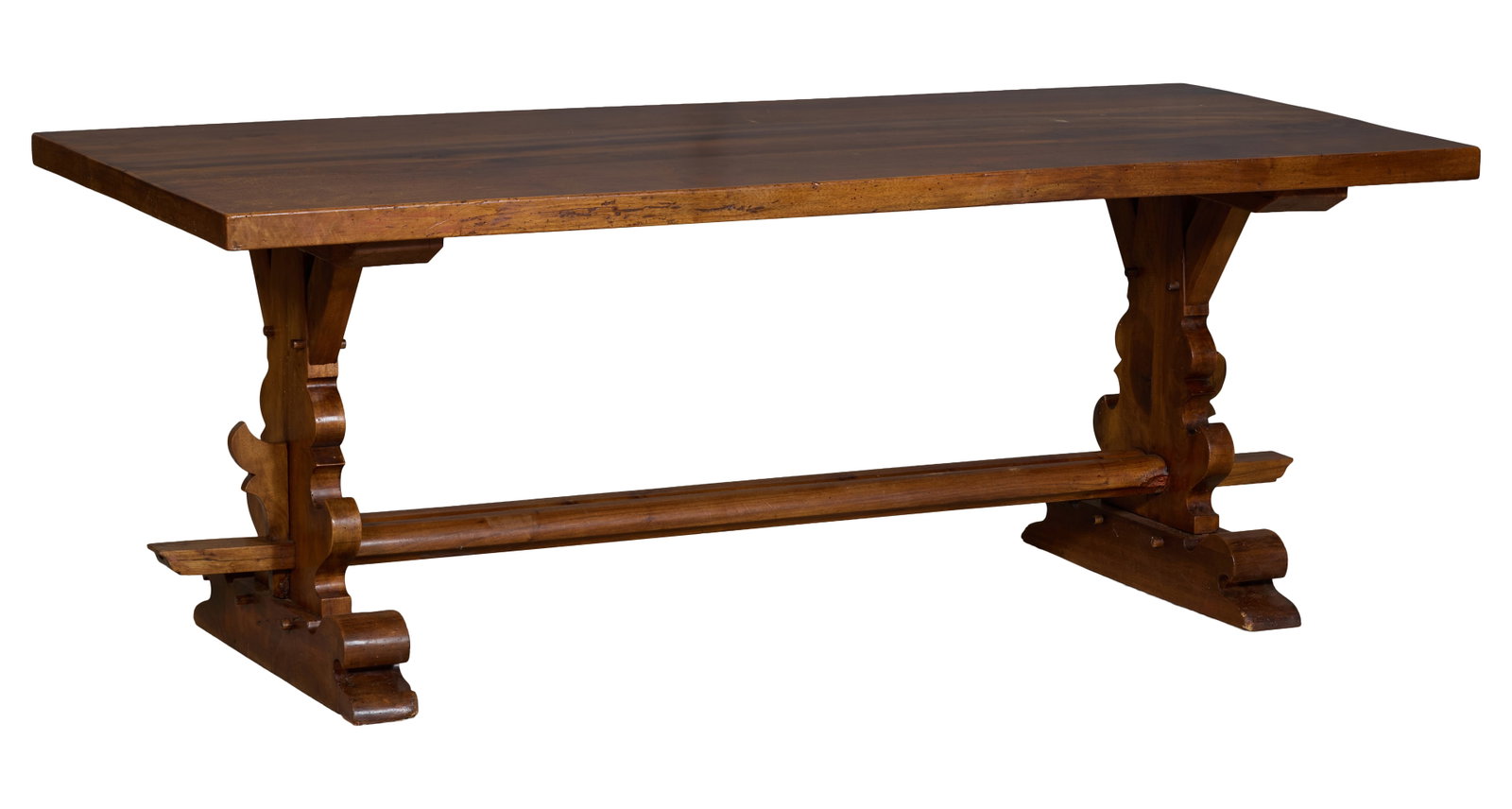 French Provincial Walnut Monastery Table, late 19th c., H.- 29 3/8 in., W.- 78 3/8 in., D.- 35 in. (1 of 1)