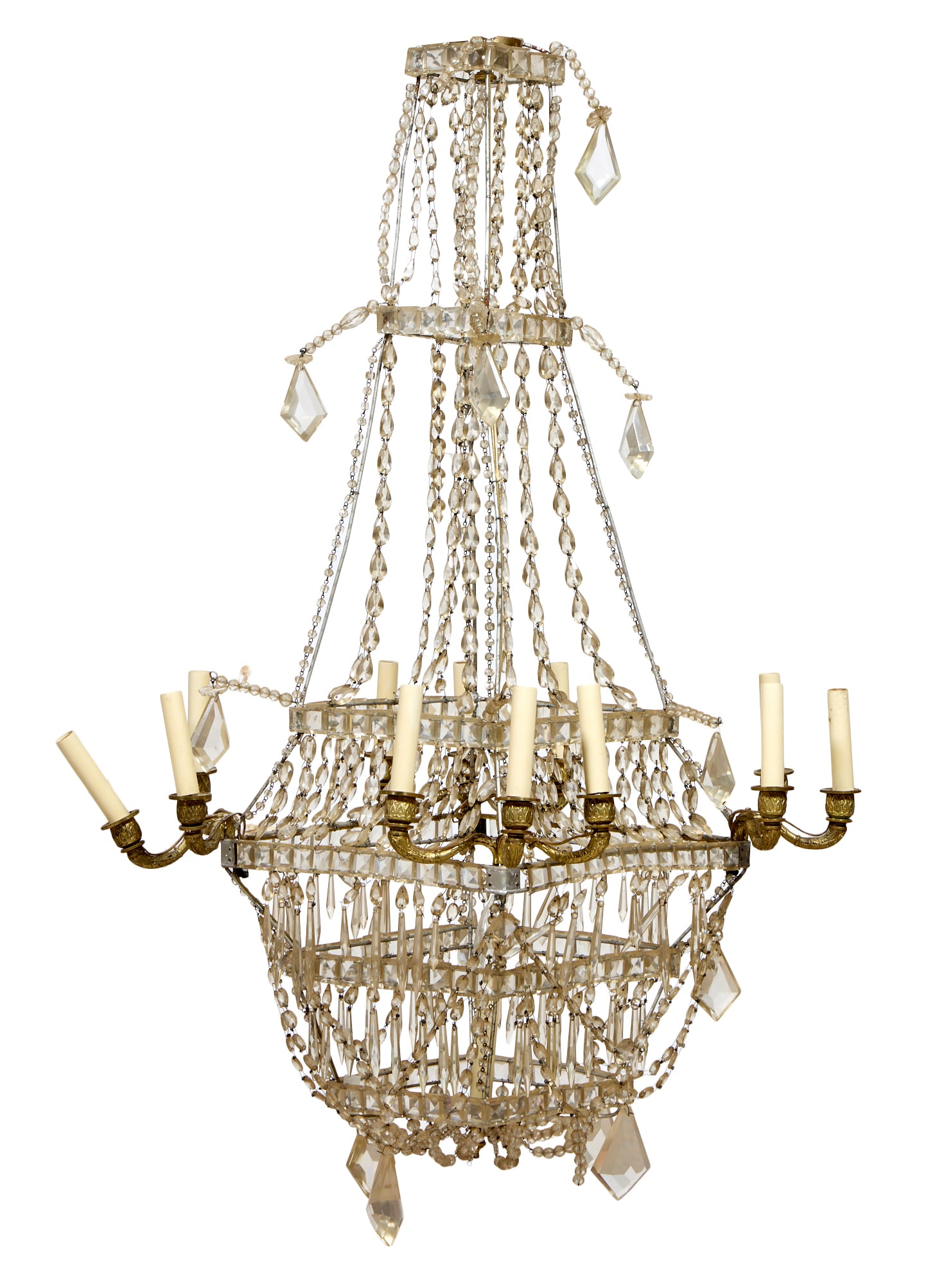 French Louis XVI Style Crystal Chandelier, 20th c., H.- 48 in., W.- 23 in., D.- 23 in. (1 of 1)