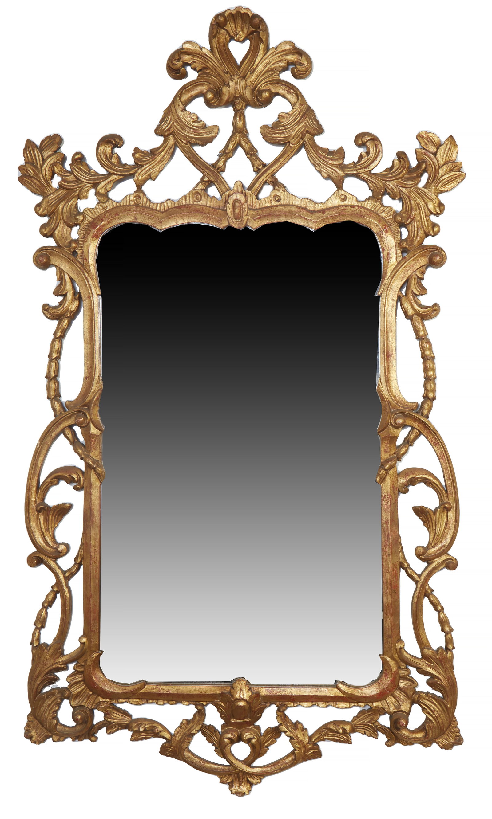 Italian Style Carved Gilt Wood Mirror, 20th c., H.- 63 in., W.- 36 in., D.- 2 in. (1 of 1)