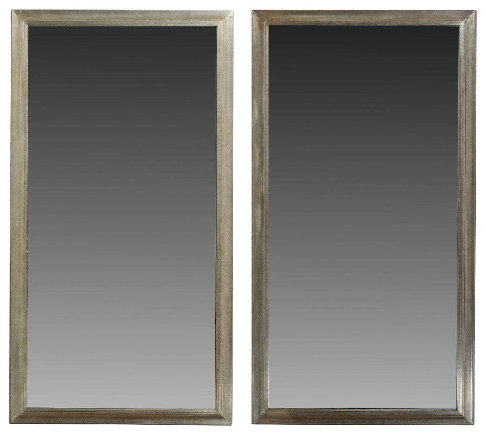 Pair of Large Contemporary Overmantel Mirrors, 21st c., Each- H.- 78 in., W.- 42 in. (2 Pcs.) (1 of 3)