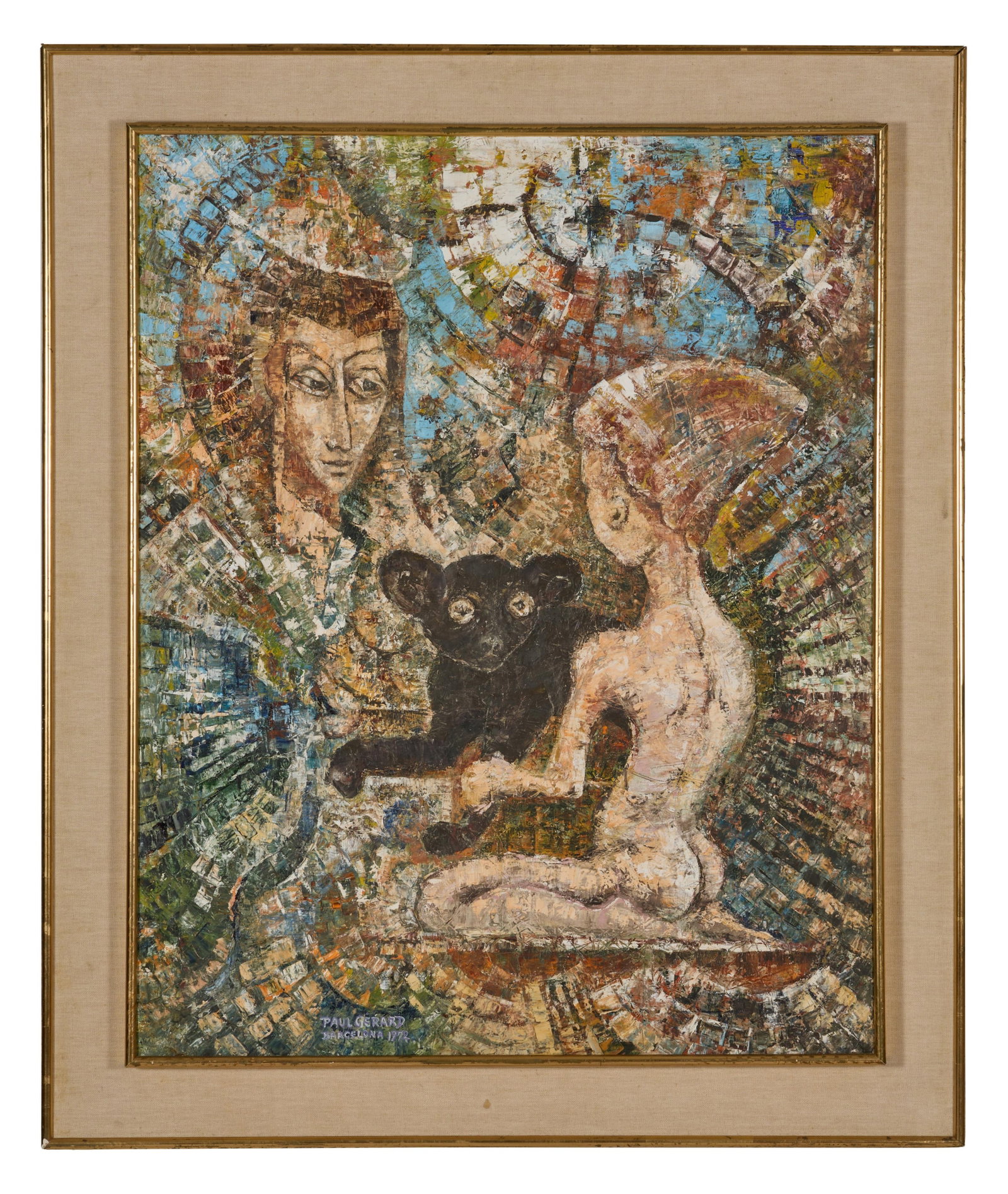 Paul Gerard (French, b. 1931), "Muses and the Panther," 1972, Sight- H.- 31 3/4 in., W.- 25 3/4 in., (1 of 4)