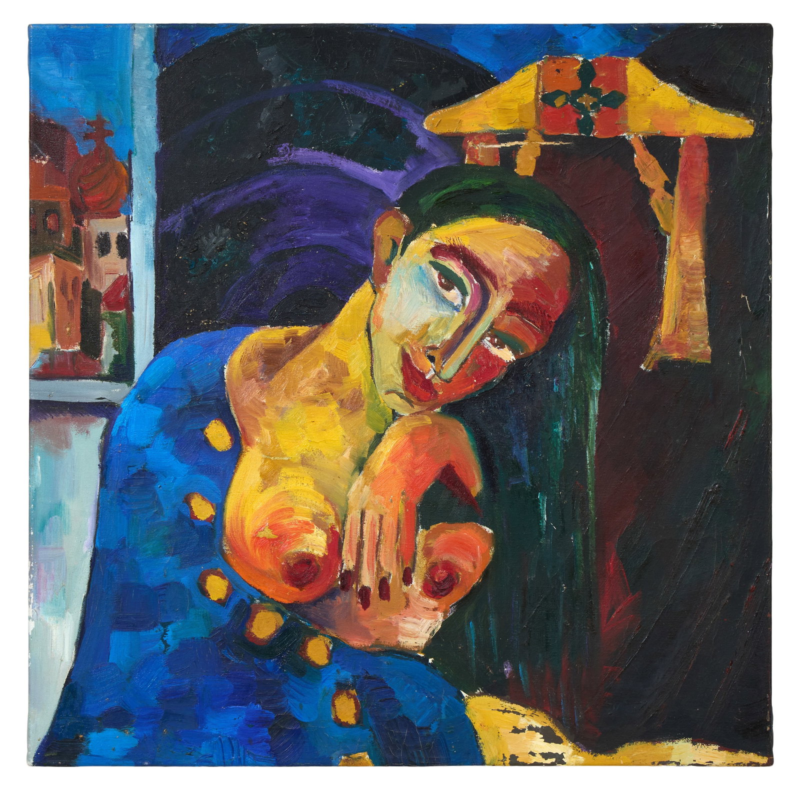 Romanian/American (20th Century), "Here's Looking at You," H.- 23 in., W.- 23 in. (1 of 3)