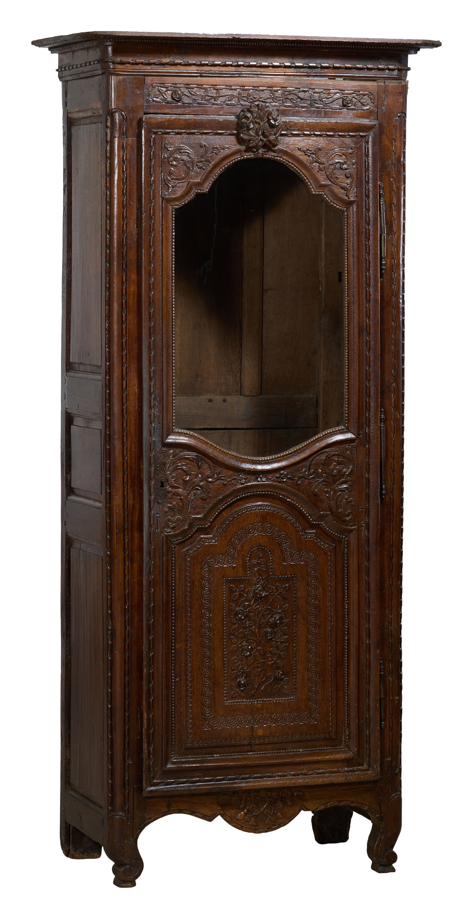 French Henri II Style Carved Walnut Bonnetiere, late 19th c., H.- 80 3/4 in., W.- 37 in., D.- 20 in. (1 of 4)