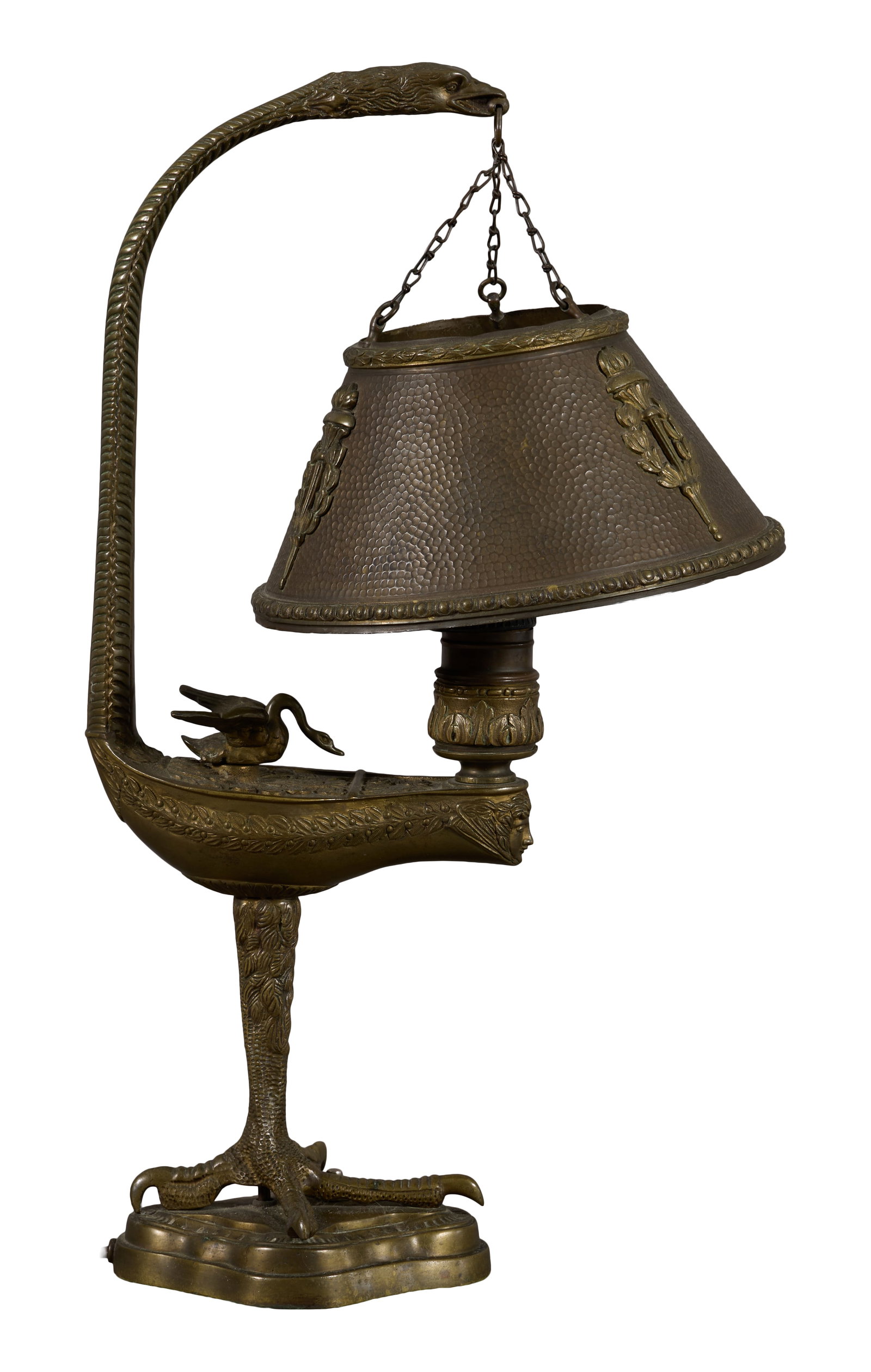 Neoclassical Bronze "Aladdin" Table Lamp, 20th c., H.- 17 1/2 in., W.- 7 5/8 in., D.- 9 in. (1 of 3)