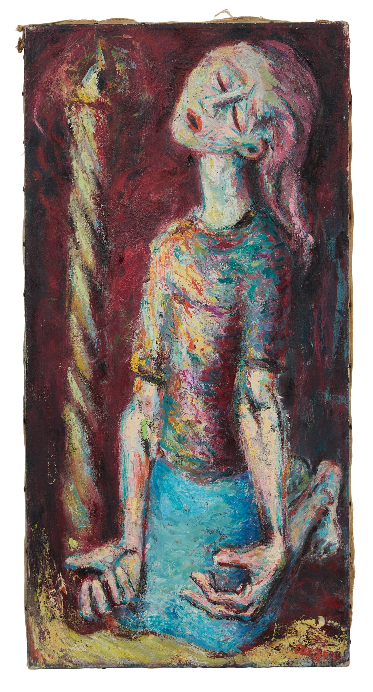 German Expressionist School Follower (Mid-20th Century), "The Prayer," 1944, H.- 24 in., W.- 12 in. (1 of 4)