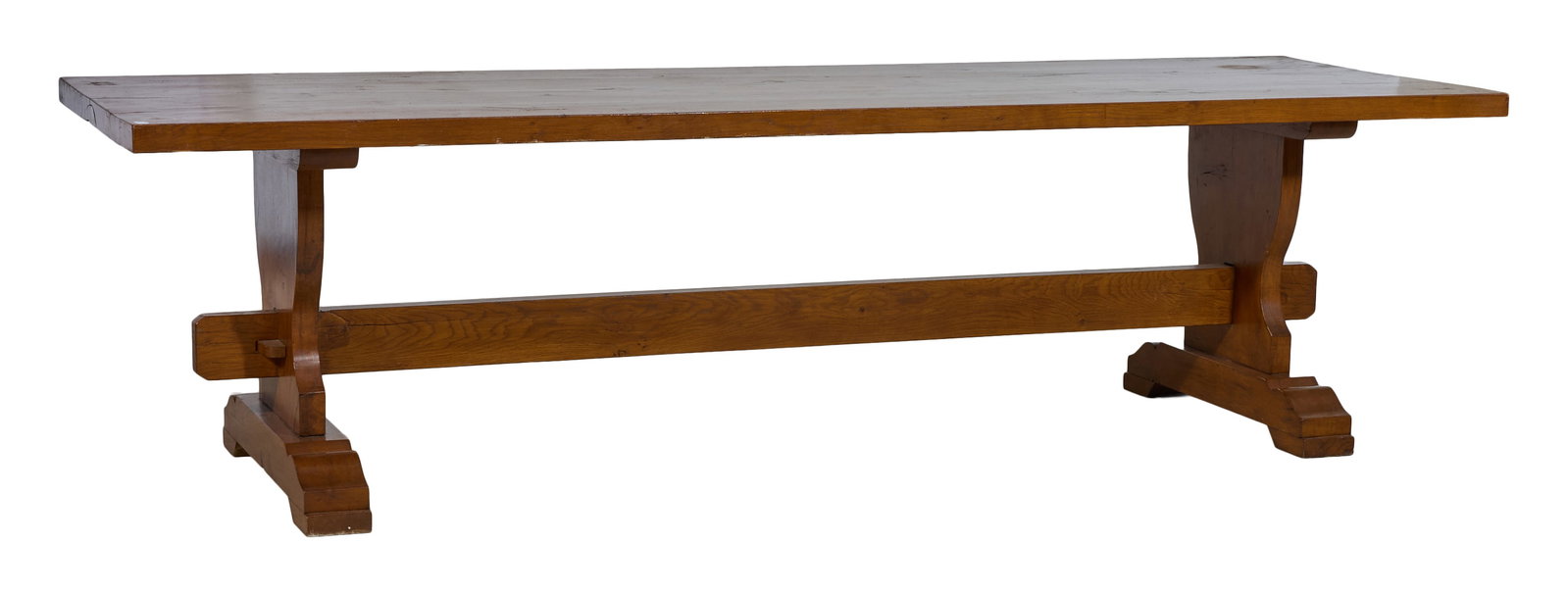 French Provincial Walnut Monastery Table, mid 20th c., H.- 29 in., W.- 108 1/8 in., D.- 34 1/2 in. (1 of 1)