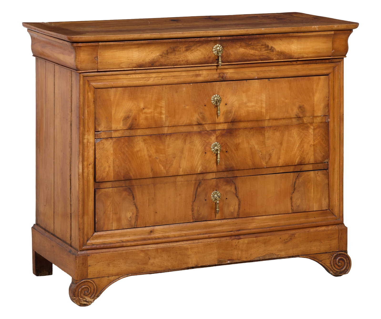 French Louis Philippe Walnut Commode, mid 19th c., H.- 41 1/4 in., W.- 49 3/4 in., D.- 23 7/8 in. (1 of 1)