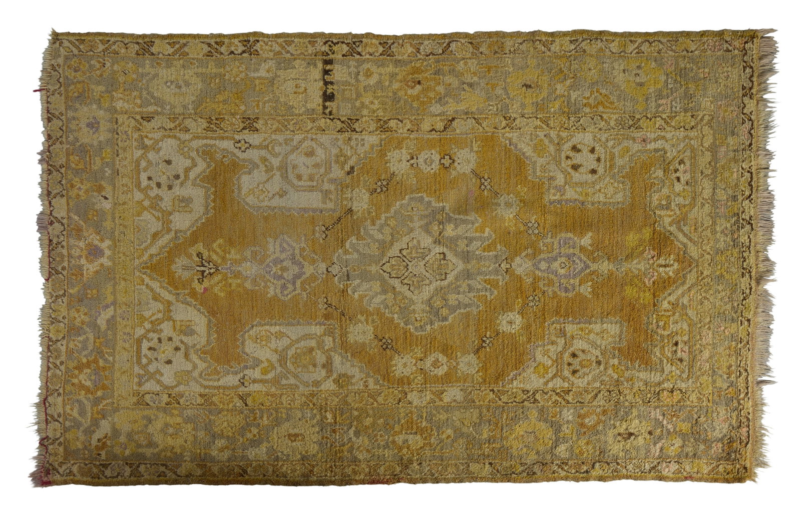Turkish Oushak Carpet, 4' 2 x 6' 7.: Turkish Oushak Carpet, 4' 2 x 6' 7. Provenance: Collection of Rosemary James, New Orleans author and interior designer.