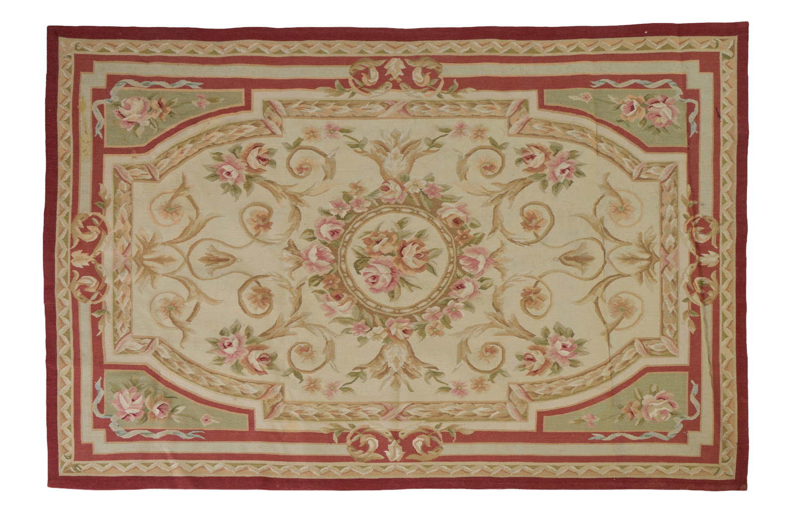 French Aubusson Carpet, 4' x 6' 1. (1 of 3)
