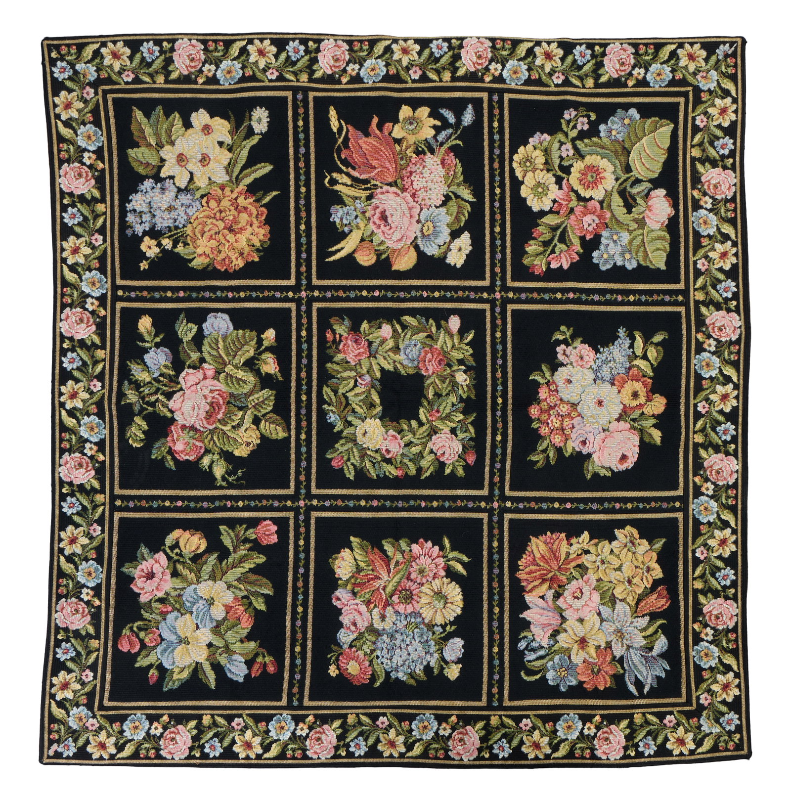 French Louis Philippe Style Aubusson Tapestry, 20th c., 4' 10 x 5' 1. (1 of 4)