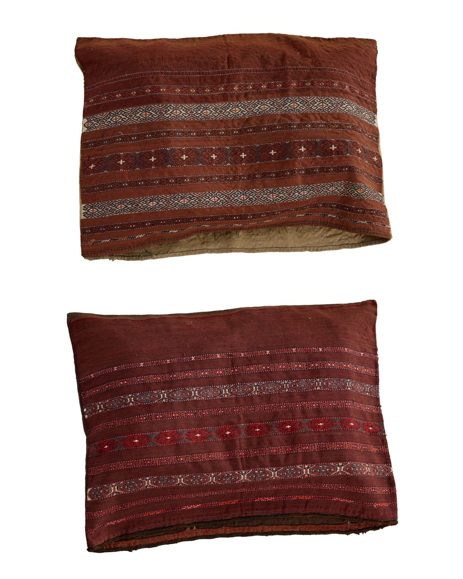 Two Semi-Antique Yomud Turkmen Chuvals, Larger- 2' 8 x 3' 5; Smaller- 2' 7 x 3' 7. (2 Pcs.) (1 of 7)