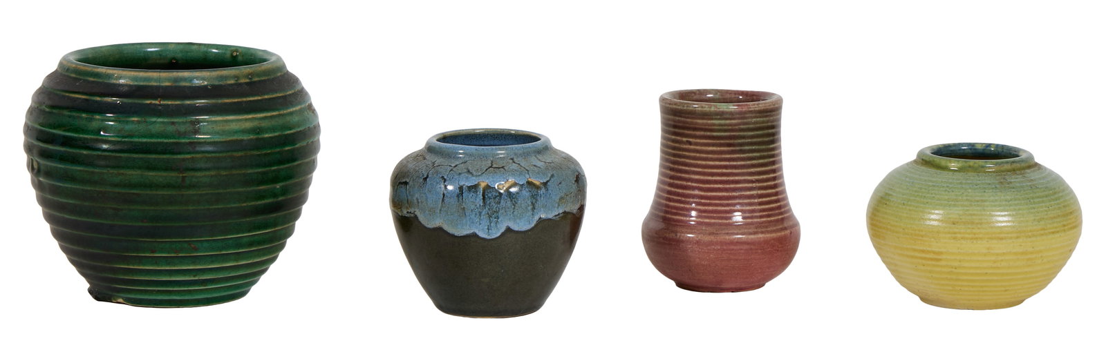 Paul Ernest Cox (American/New Orleans/Newcomb College, 1879-1968), Four Pottery Vases, Largest- H.- (1 of 2)