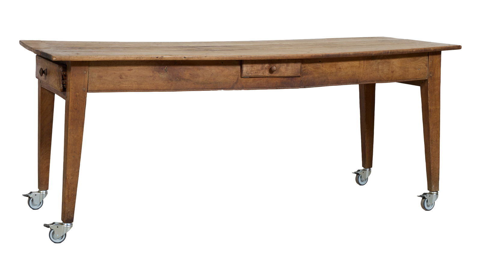 Rustic French Provincial Walnut Farm Table, mid 19th c., H.- 31 3/4 in., W.- 78 3/4 in., D.- 29 3/4 (1 of 1)