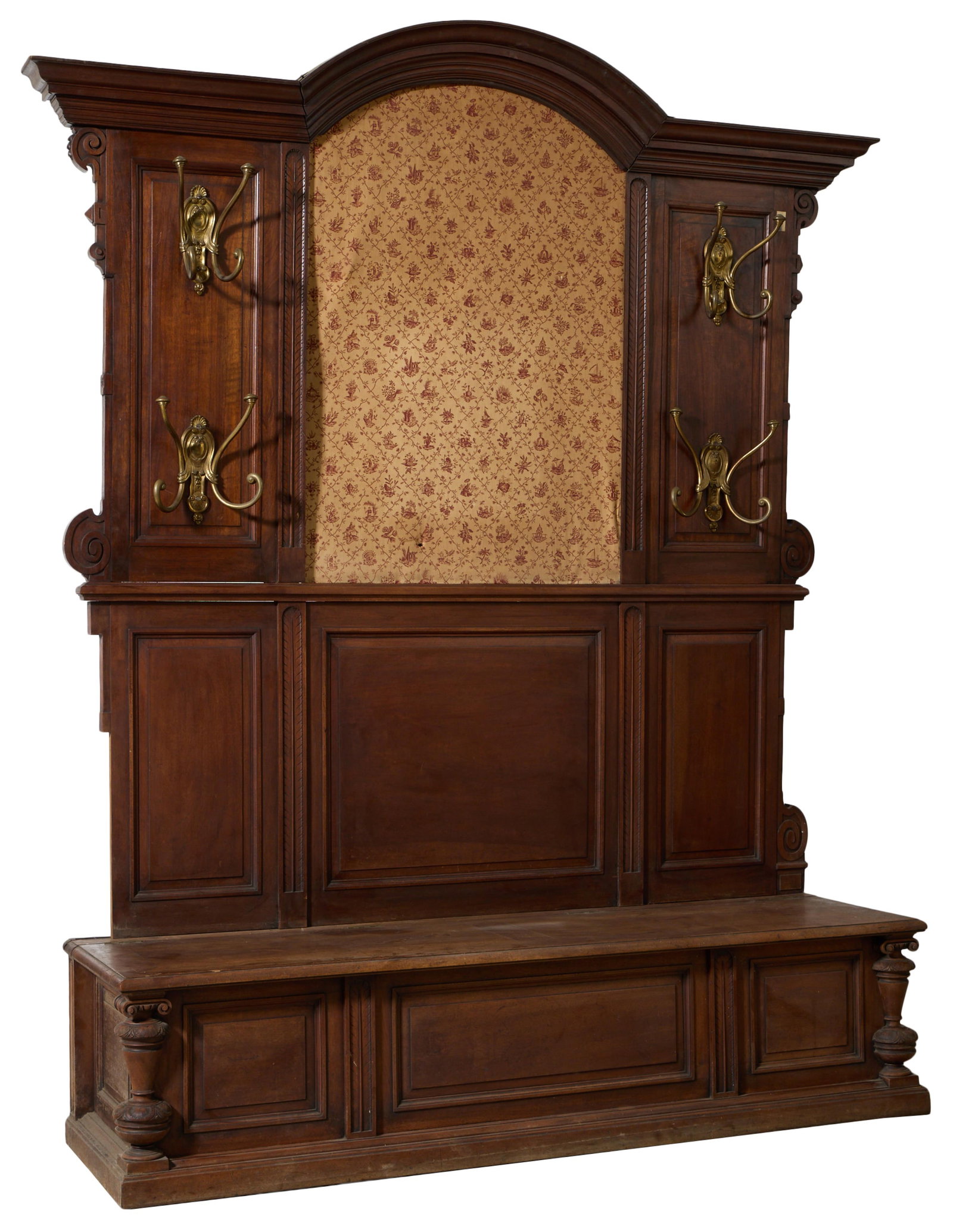 Large French Henri II Style Carved Walnut Foyer Stand, late 19th c., H.- 99 3/4 in., W.- 74 1/2 in., (1 of 2)