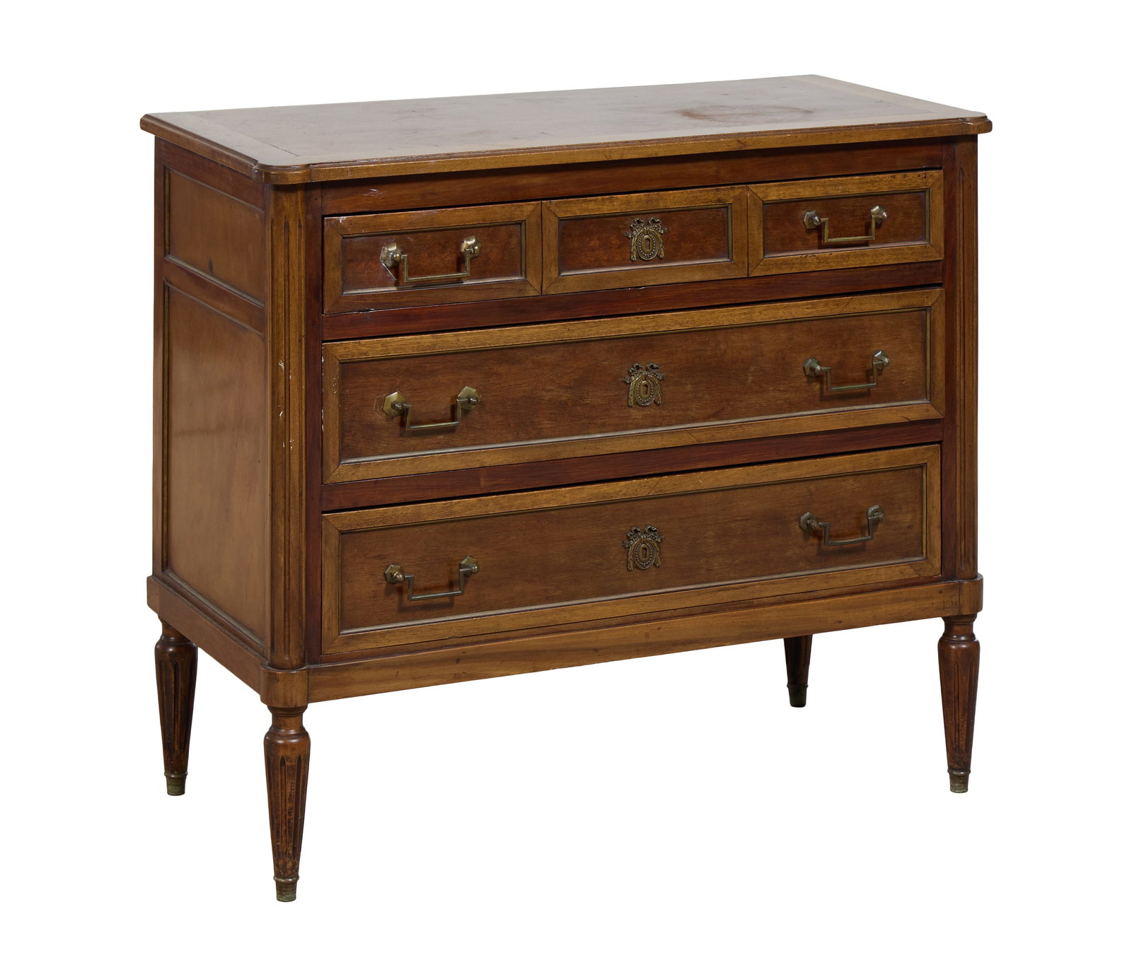 French Directoire Style Walnut Commode, mid 19th c., H.- 32 3/8 in., W.- 37 3/8 in., D.- 17 3/4 in. (1 of 1)