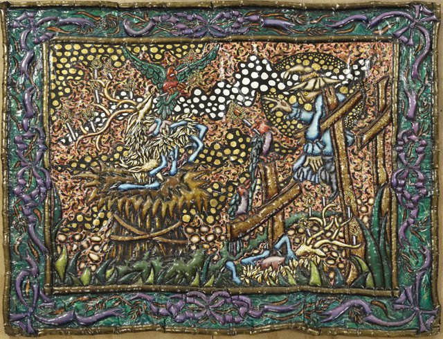 Christopher Guarisco (1958-, Mississippi), Crucifixion,: Christopher Guarisco (1958-, Mississippi), Crucifixion, Mixed Media, H.- 52 1/2 in., W.- 59 in.