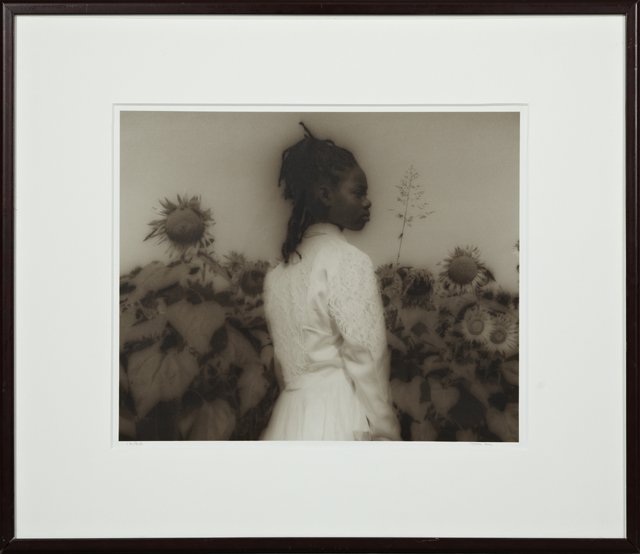 Jack Spencer (1951- , Mississippi), "Sunflowers," 20th: Jack Spencer (1951- , Mississippi), "Sunflowers," 20th c., print, 12/50, pencil numbered l.l. margin, pencil signed l.r. margin, framed, H.- 15 in., W.- 18 in.