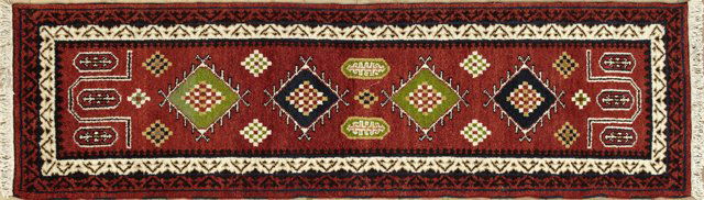 Indo-Kazak Runner, 2' 9 x 8' 3.: Indo-Kazak Runner, 2' 9 x 8' 3.