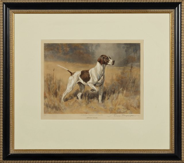 Edwin Megargee (1883-1958), "Staunch," 1938, aquatint,: Edwin Megargee (1883-1958), "Staunch," 1938, aquatint, pencil signed l.r. margin, frame, H.- 13 1/8 in., W.- 16 3/4 in.