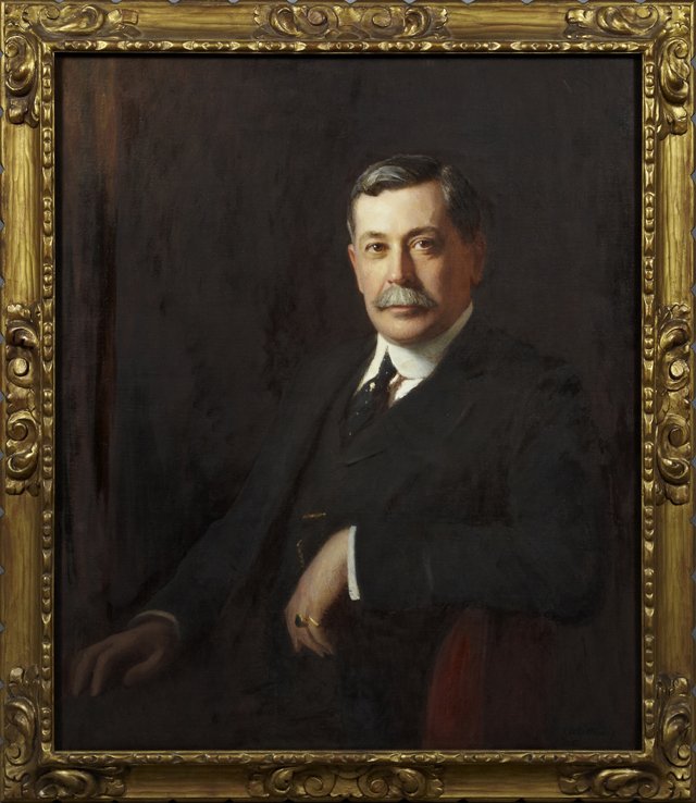 William Whittomore, "Portrait of a Mustachioed Man," c.: William Whittomore, "Portrait of a Mustachioed Man," c. 1900, oil on canvas, presented in a carved giltwood frame, H.- 35 1/4 in., W.- 29 1/2 in.
