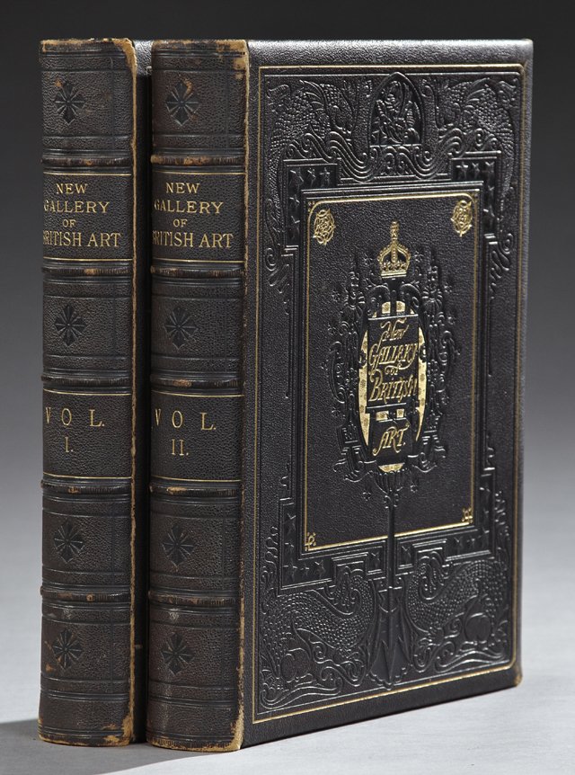 Books- "The New Gallery of British Art," Containing One: Books- "The New Gallery of British Art," Containing One Hundred and Twenty-one Engravings on Steel, From the Works of Distinguished British Painters, c. 1880, 2 Vols., NY, D. Appleton, full brown moro